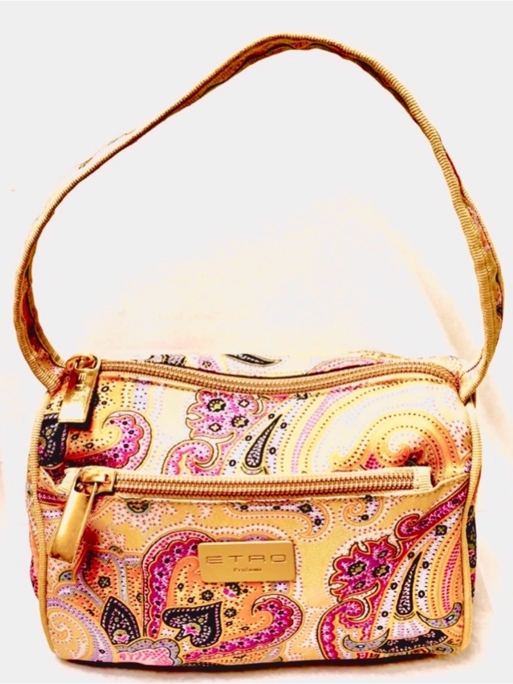 Authentic Vintage Etro Paisley
Mini Purse Paisley Colorful Double Zippers
